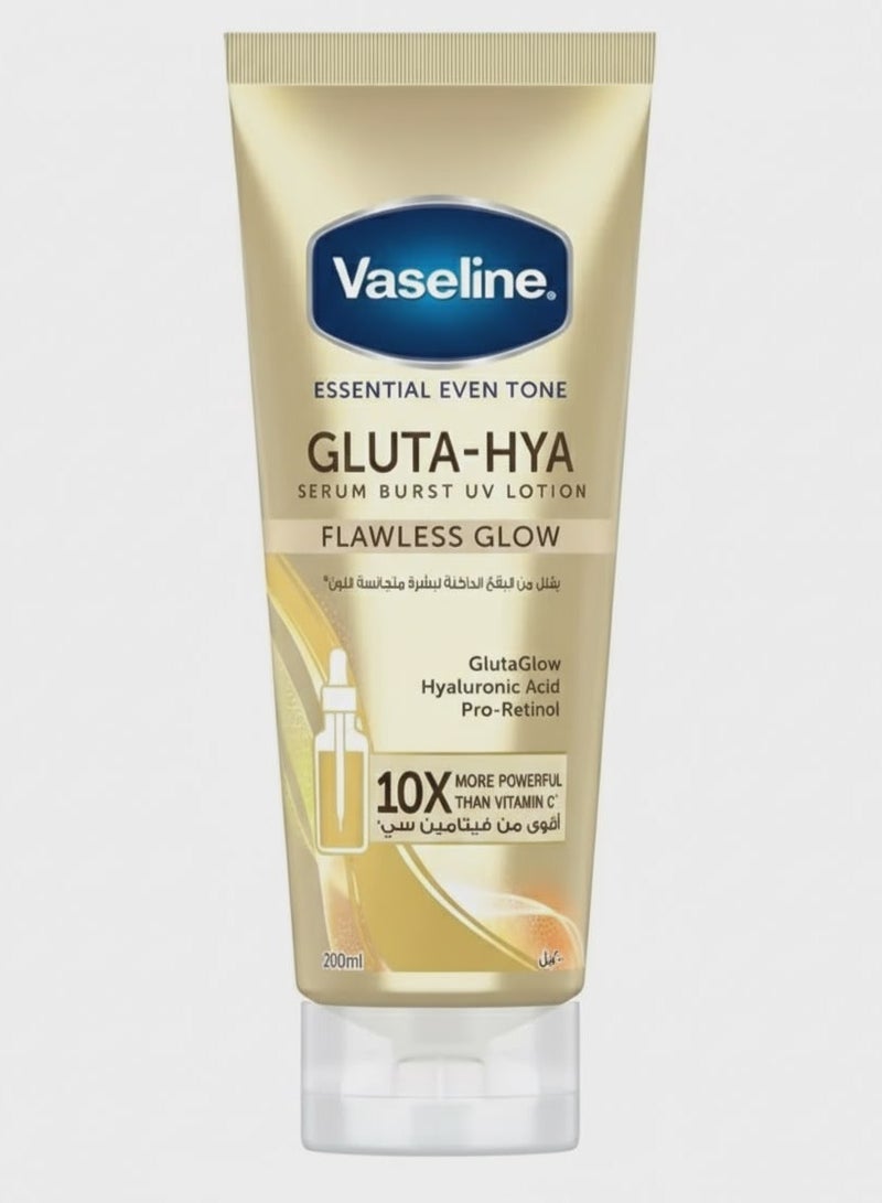 Vaseline® Gluta-Hya Flawless Glow Serum Burst body Lotion,10x more powerful than vitamin c, for glowing & eventoned skin, 200ml - Image 1